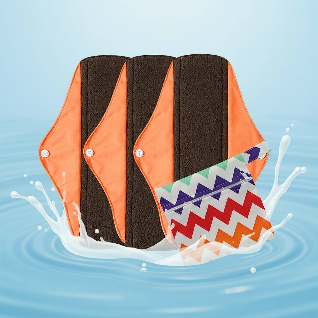 Organic Cotton Reusable Sanitary Napkins for Heavy Flow