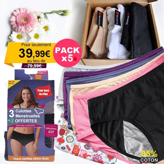 Lot de 3 strings en coton biologique | Culottes pour femme
