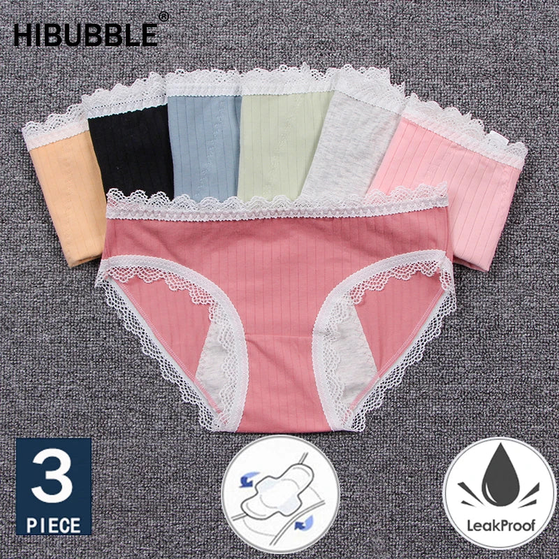 Lot of 3 Miss Model Menstrual Panties for Teens - Light Flow