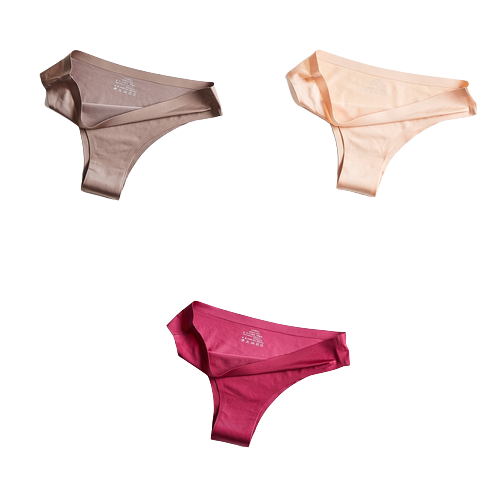 Set of 3 LAFINA 100% Ice Silk Panties, Invisible Panties