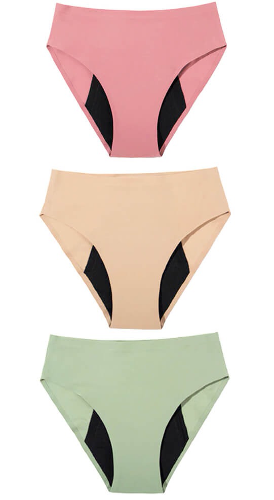 Lot of 3 Colorful Menstrual Panties