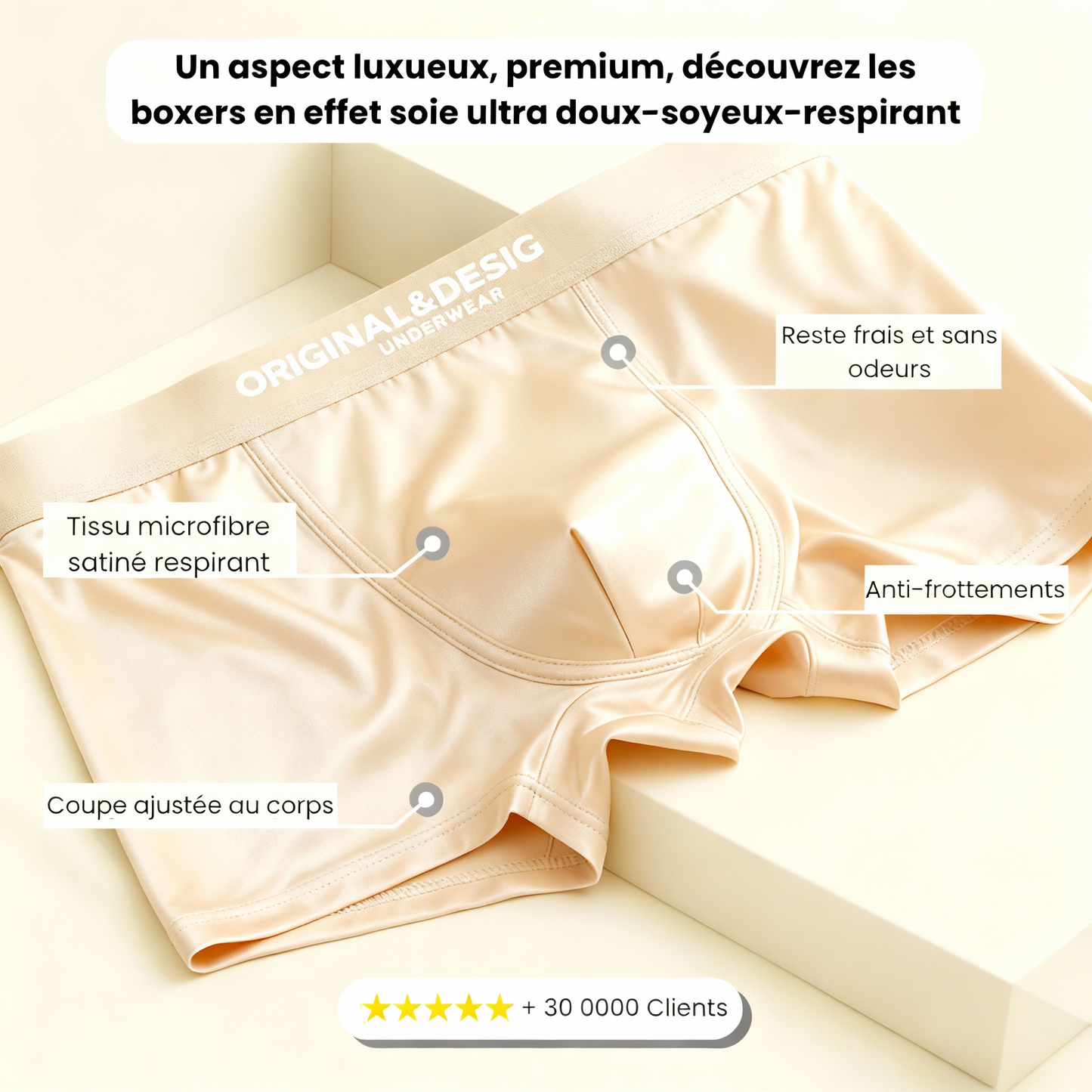 Breathable satin boxer shorts – Premium silky microfiber | Silky &amp; comfortable 