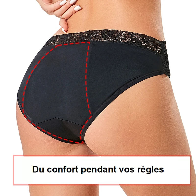 Pack of 3 Lace Menstrual Panties for Heavy Flow