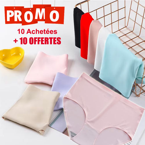 Lot de 20 culottes sans couture en soie glacée