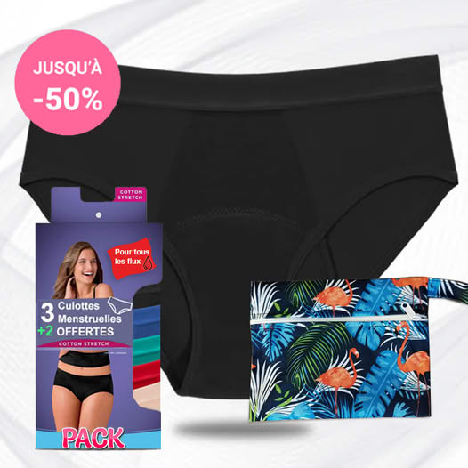 Pack de 3 Culottes Menstruelles pour flux abondant