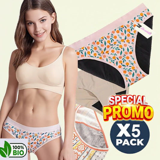 Pack PRINCESA : 5 culottes menstruelles pour les jeunes filles et adolescentes