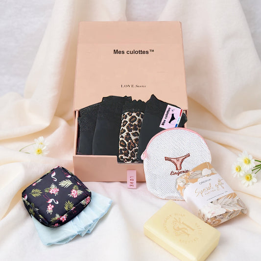 Pack PERIOD : Lot de 4 Culottes Menstruelles et les indispensables