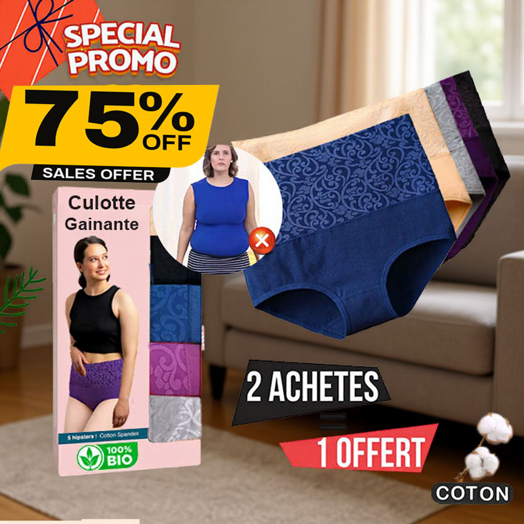 Pack de 3 culottes gainantes taille haute en coton