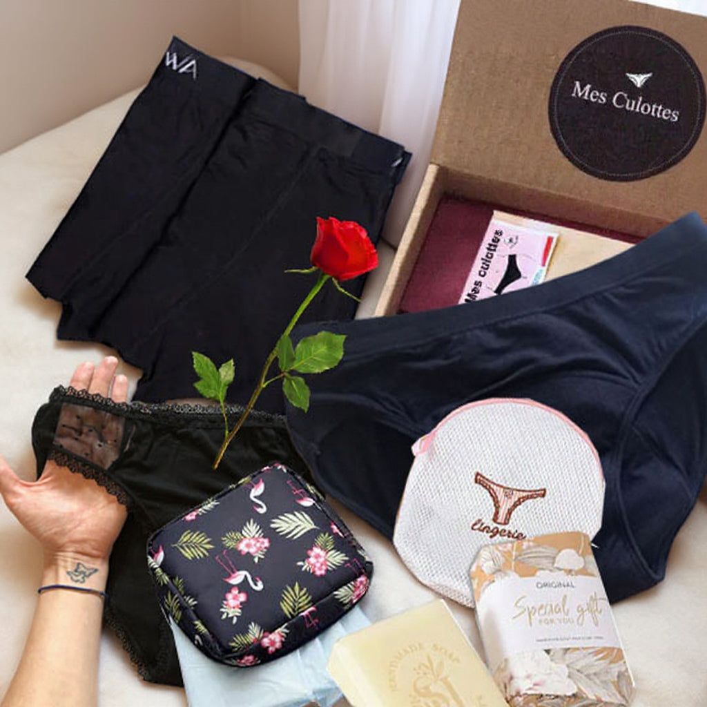 VICTORIA Pack: 4 Menstrual Underwear for Heavy Flow + Essentials