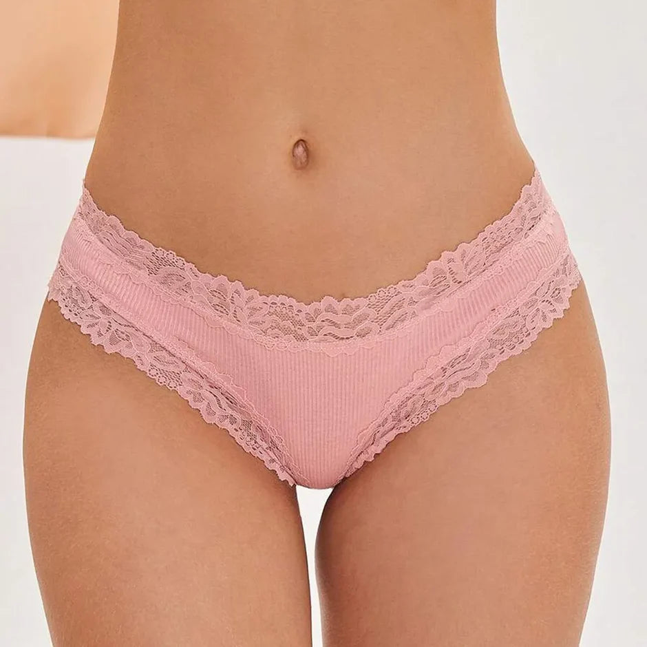 Pack of 5 Ulyana® lace and cotton panties