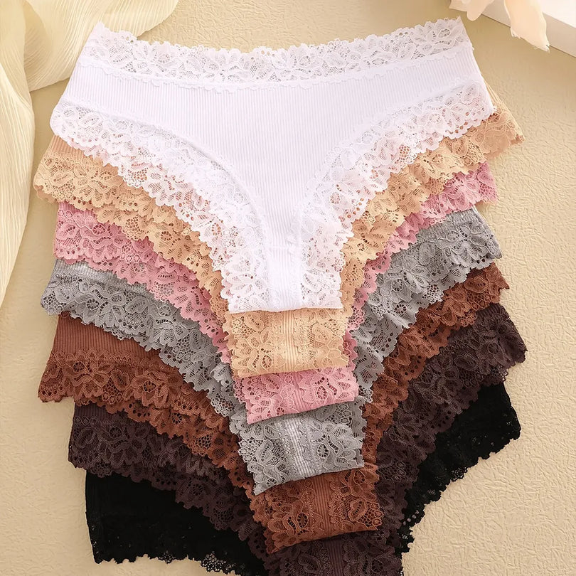 Pack of 5 Ulyana® lace and cotton panties