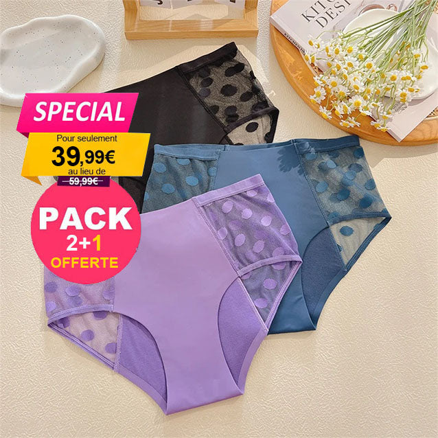 Pack of 3 Lace Menstrual Panties 4 Ultra Absorbent Layers