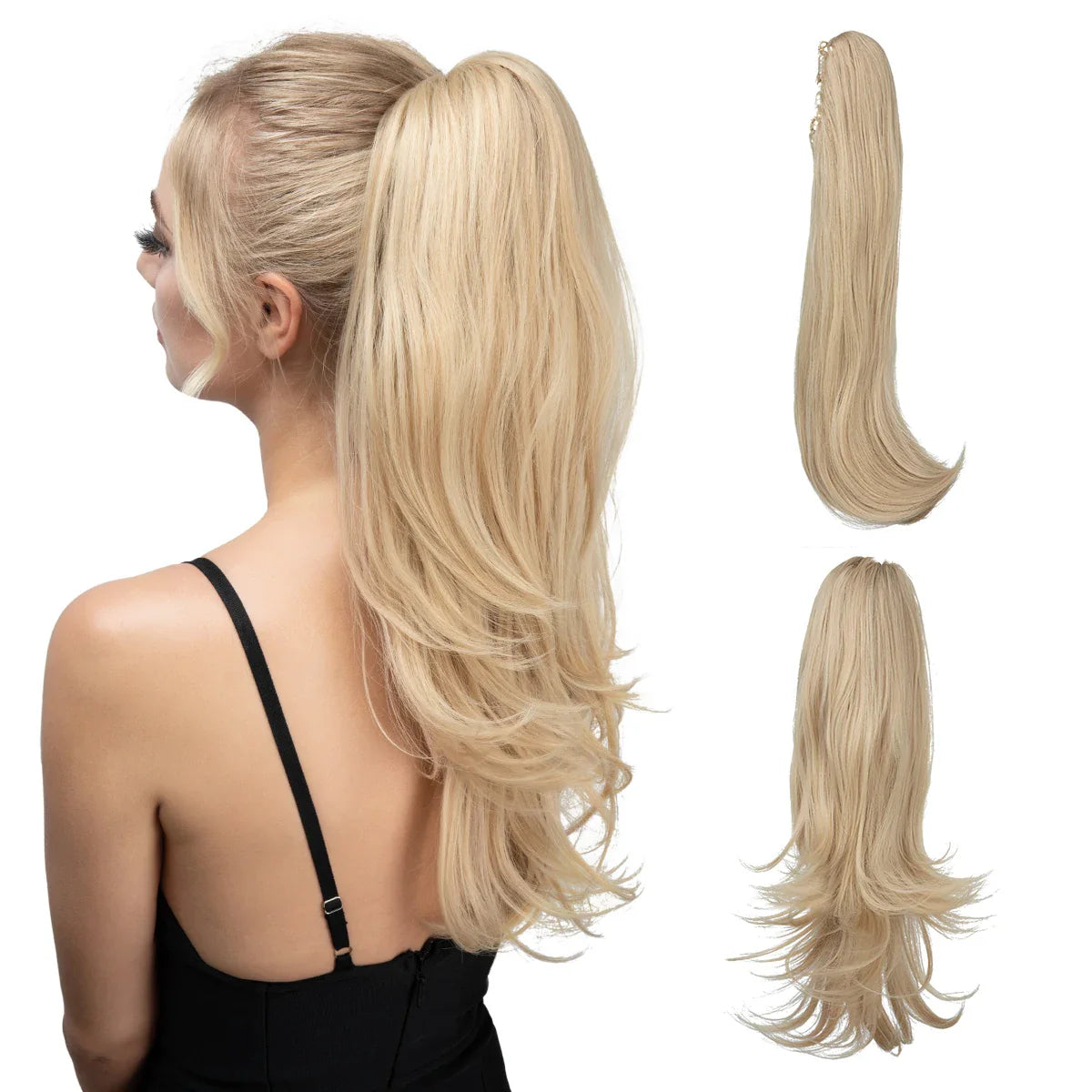 Long Silky Synthetic Clip-in Ponytail Hairpiece - 2 Styles