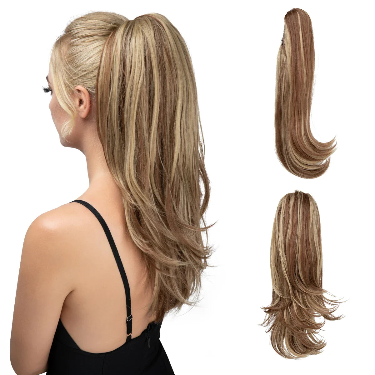 Long Silky Synthetic Clip-in Ponytail Hairpiece - 2 Styles