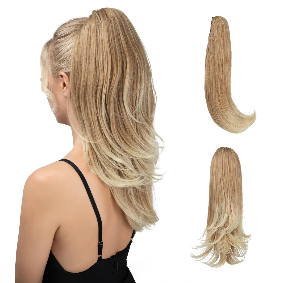 Long Silky Synthetic Clip-in Ponytail Hairpiece - 2 Styles