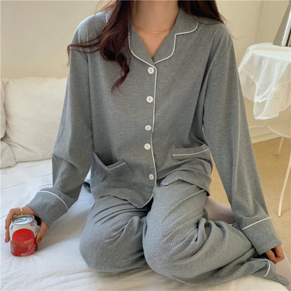 Pyjama boutonné en Coton Modal - Femme