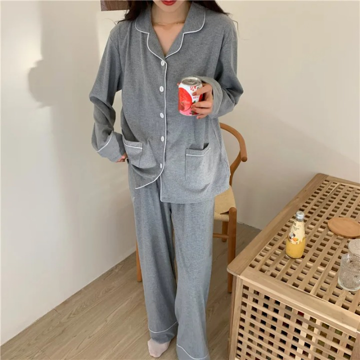 Pyjama boutonné en Coton Modal - Femme