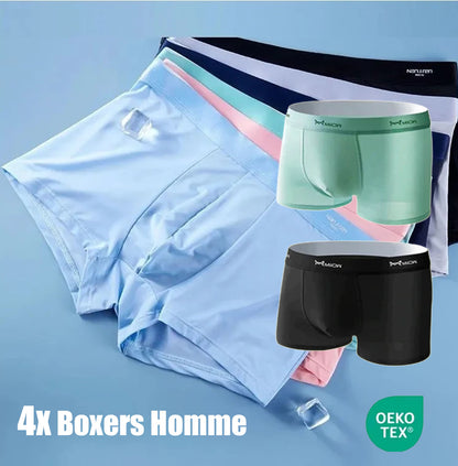 MENPACK : 4x Boxers en Soie Glacée (Caleçons pour Homme) - Edition Limitée