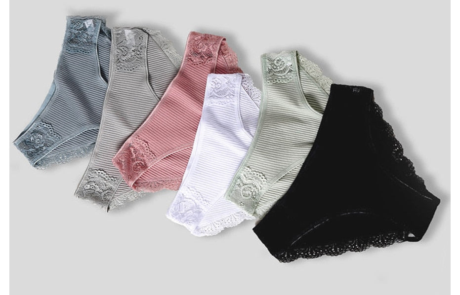 Pack of 6 cotton lace panties - CAMILIA Collection