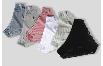 Pack of 6 cotton lace panties - CAMILIA Collection