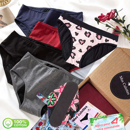 Sereine : Pack de 5 culottes menstruelles en coton pour Ados et Jeunes filles