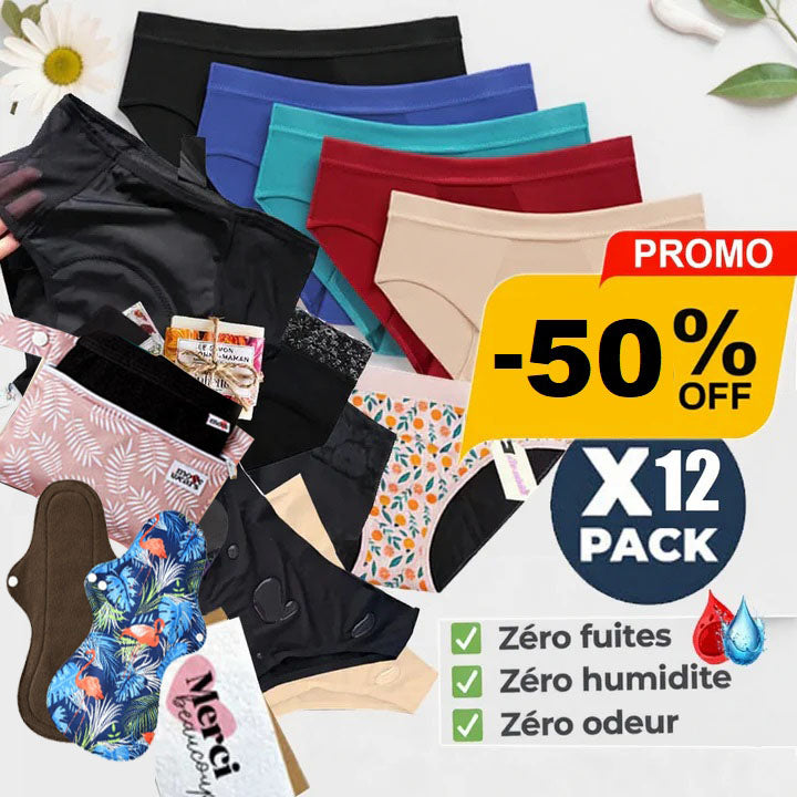 Gold X12-paket med menstrosor och oumbärliga produkter