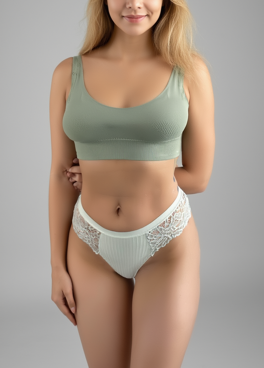 Anya - Culotte en coton et dentelle