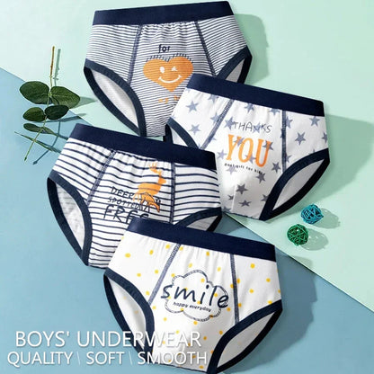 Pack of 4 cotton panties for boys from 4 to 10 years old - Children's panties