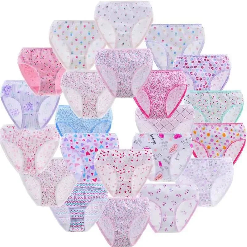 Pack of 12 cotton panties for girls from 1 to 12 years old - Children's panties