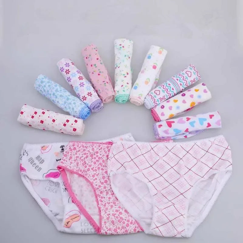 Pack of 12 cotton panties for girls from 1 to 12 years old - Children's panties