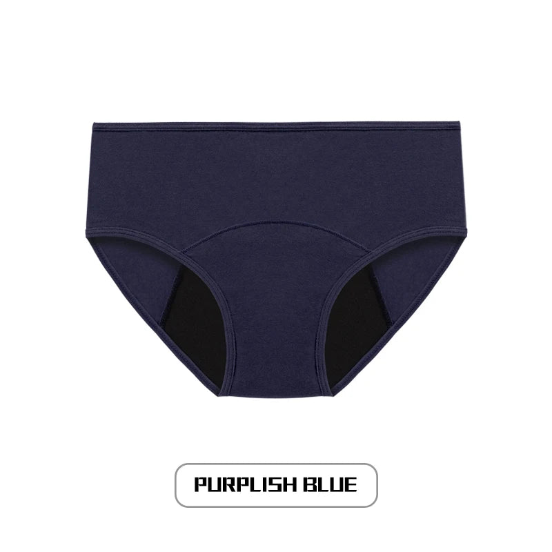 Pack of 4 menstrual panties for light to medium flow in organic cotton 