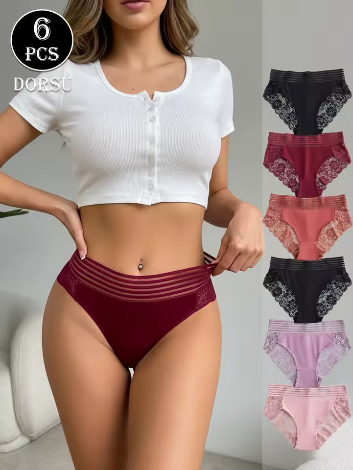 Lot de 6 culottes en dentelle Yola