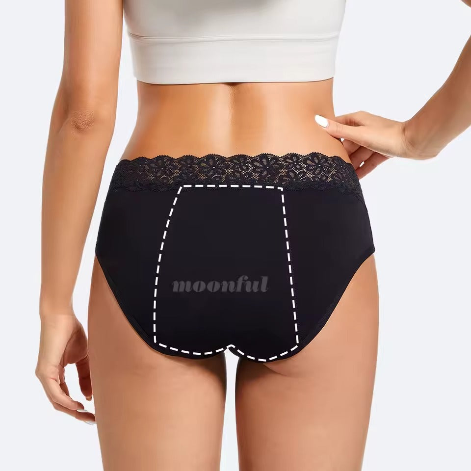 Monica - Culotte Menstruelle en coton et dentelle