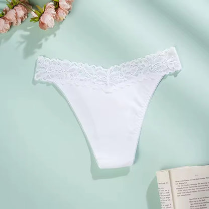 Sivanne - High-waisted briefs in ice silk and cotton with lace details