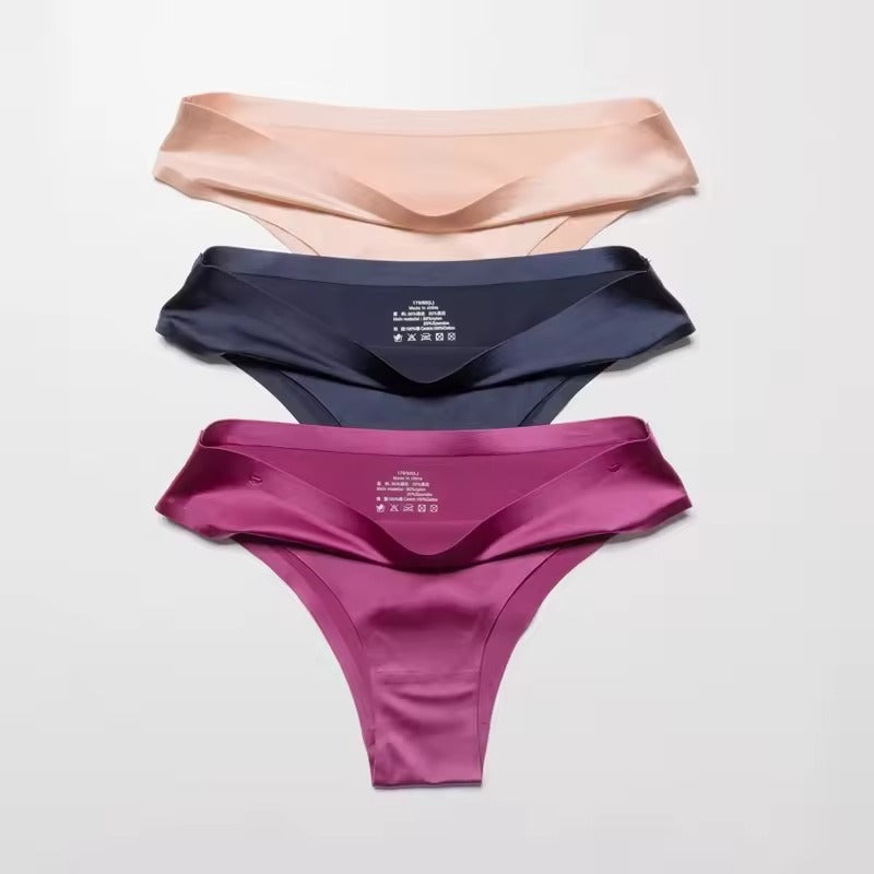 LAFINA - Lot de 3 Culottes en soie glacée 100% culotte invisible