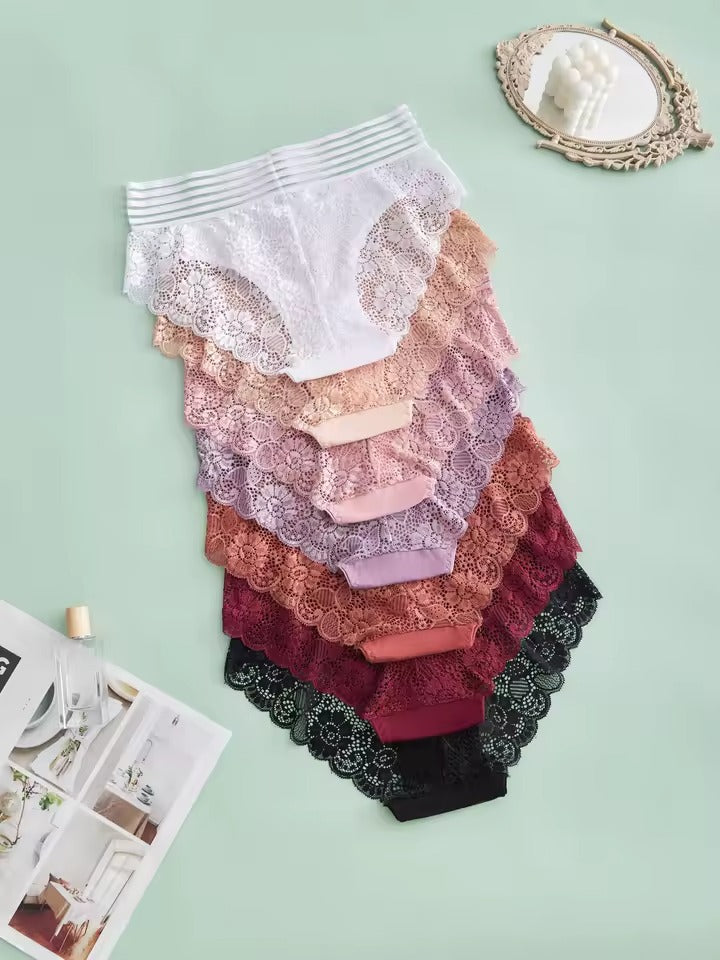 Lot de 6 culottes en dentelle Yola