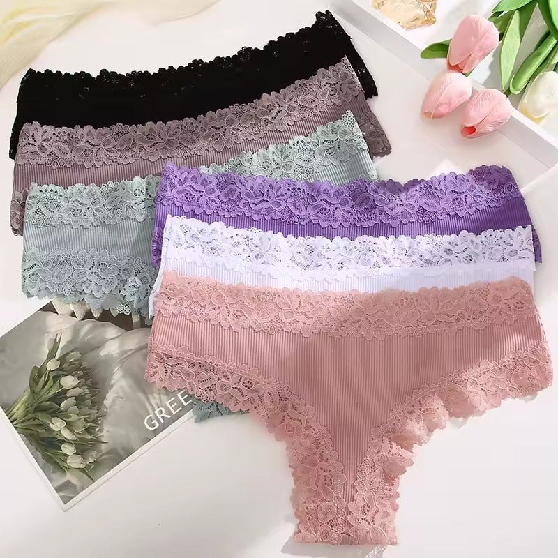 Pack of 5 Ulyana® lace and cotton panties