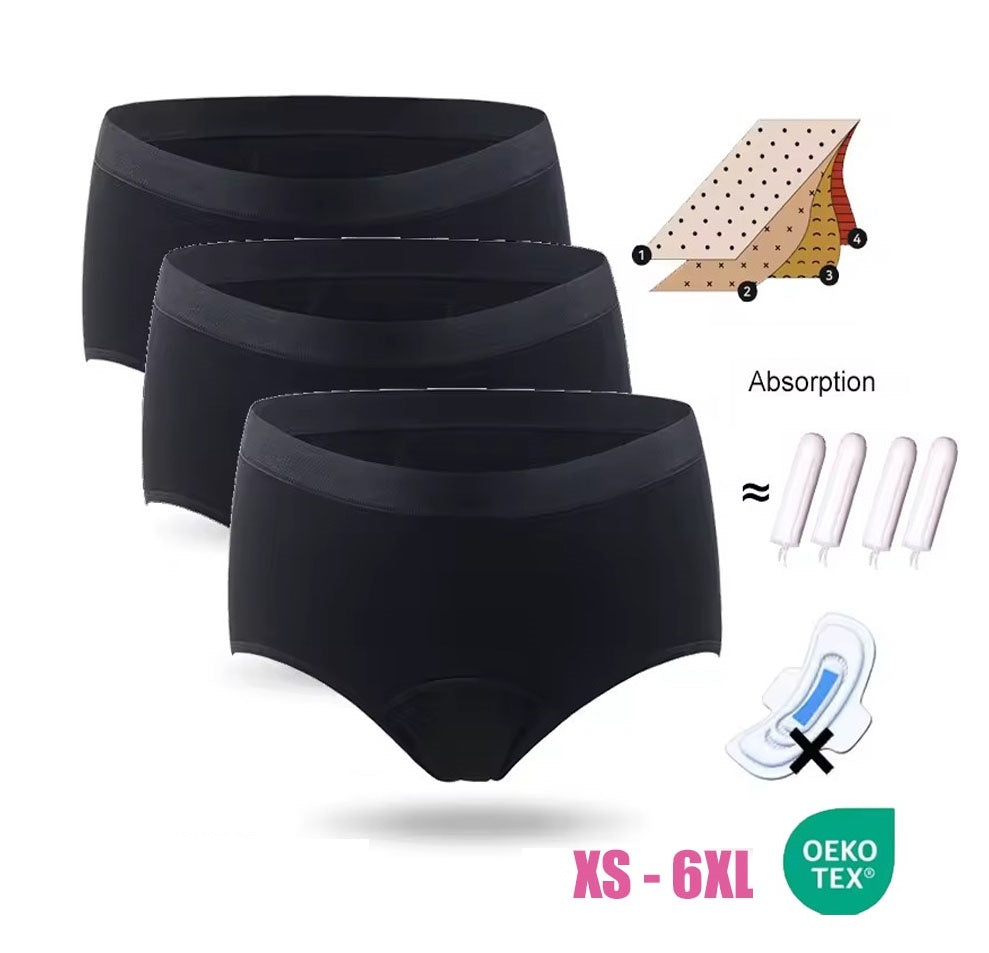 Pack XS-6XL Culottes Menstruelles en Bambou pour Flux Abondant - Edition Limitée