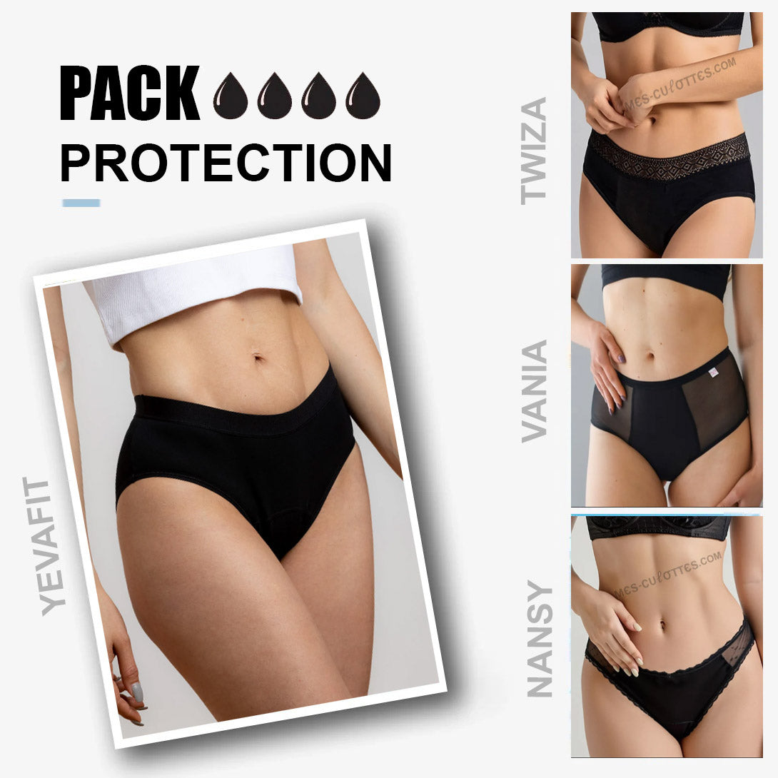 Pack PROTECTION : Culottes menstruelles pour les règles abondantes