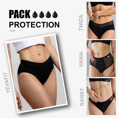 Pack PROTECTION : Culottes menstruelles pour les règles abondantes