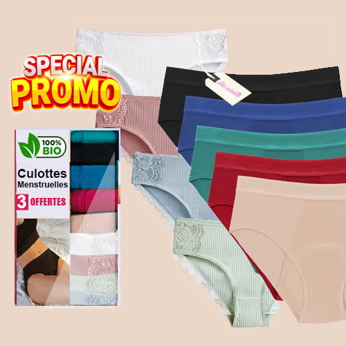 Pack de Culottes Menstruelles (+3 culottes offertes en coton)