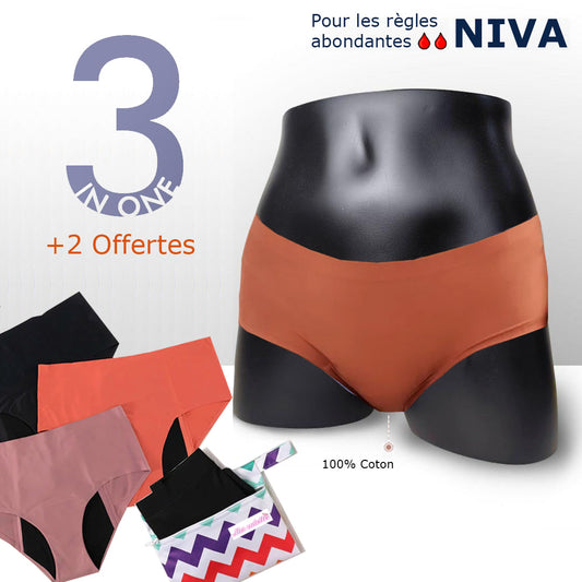 Pack of 5 NIVA Seamless Menstrual Panties for Heavy Flow