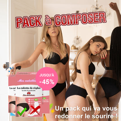 Pack culottes menstruelles pour flux abondant (à composer)