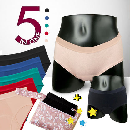 Pack de 5 Culottes Menstruelles pour flux abondant