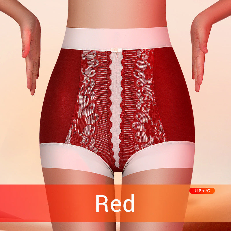 Women's Lace High-Rise Panties with Plush Lining