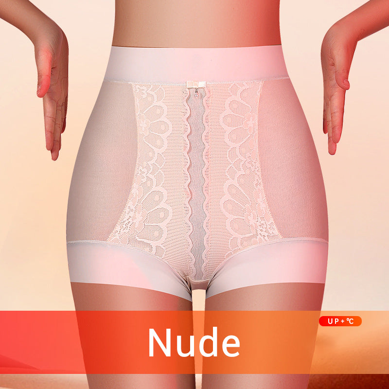 Women's Lace High-Rise Panties with Plush Lining