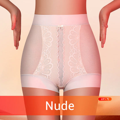 Women's Lace High-Rise Panties with Plush Lining