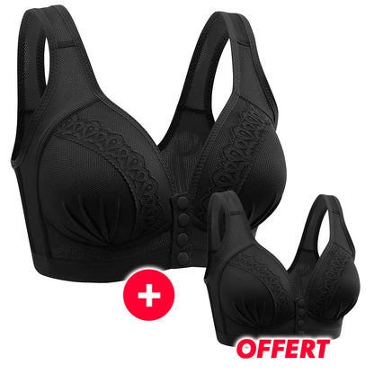 Sexy Lace Cotton Bra with Front Snap Closure - BUY 1 GET 1 FREE