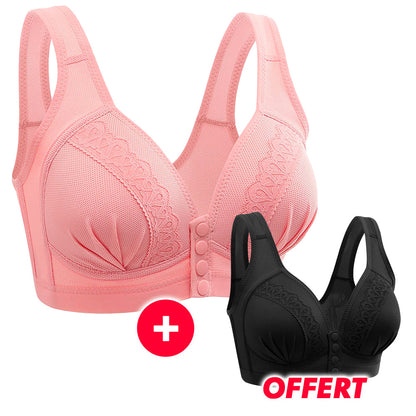 Sexy Lace Cotton Bra with Front Snap Closure - BUY 1 GET 1 FREE