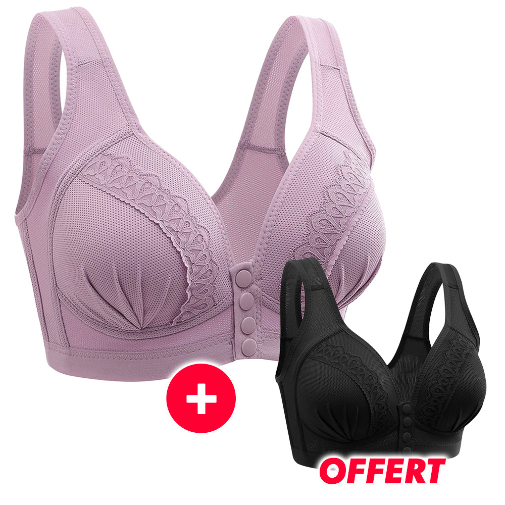 Soutien-gorge en coton à dentelle sexy avec fermeture avant à pression - 1 ACHETÉ = 1 OFFERT